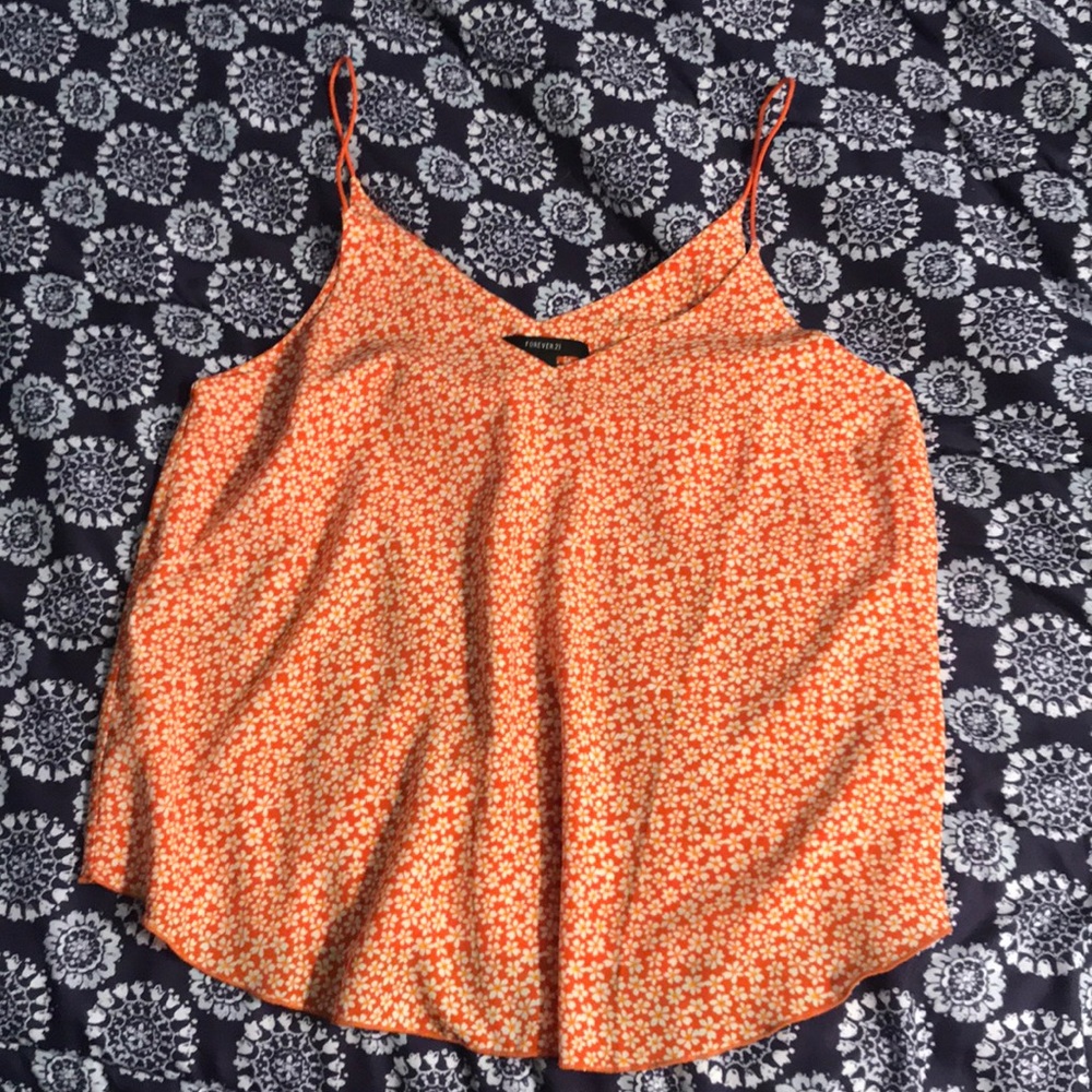 Daisy print orange tank
